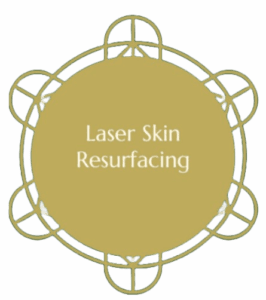 A circle with the words laser skin resurfacing in it.